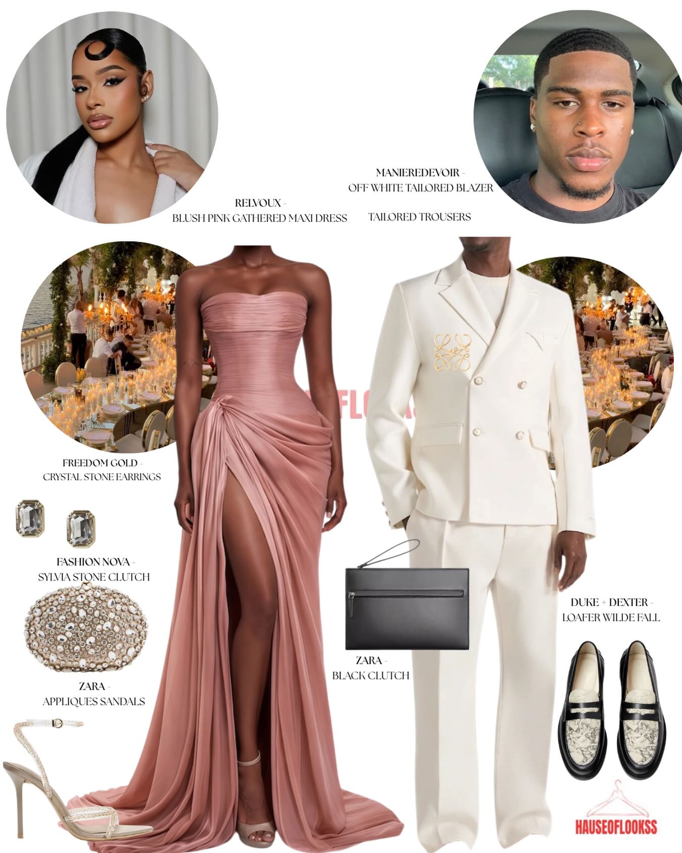 A Blush Gown and White Suit: Occasionwear That Feels Cinematic Without Excess